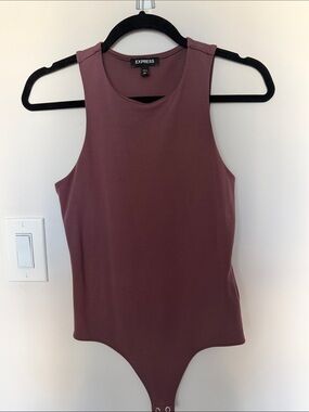 Express Women's Dusty Plum Sleeveless Bodysuit